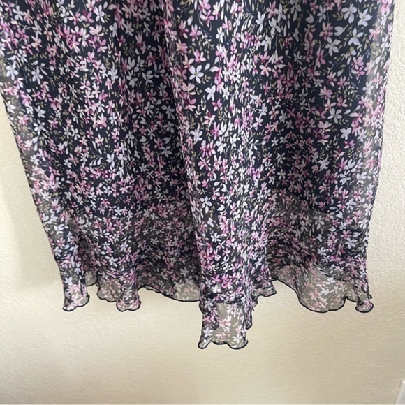 Vintage 90's Meghan Matthews Purple Midi Floral Dress Women's Size 6 - Picture 7 of 8